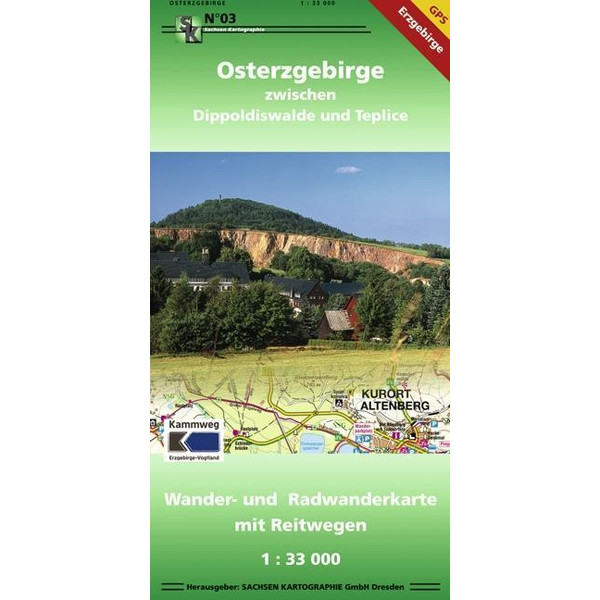 Osterzgebirge zwischen Dippoldiswalde und Teplice 1 : 33 000 - Wanderkarte