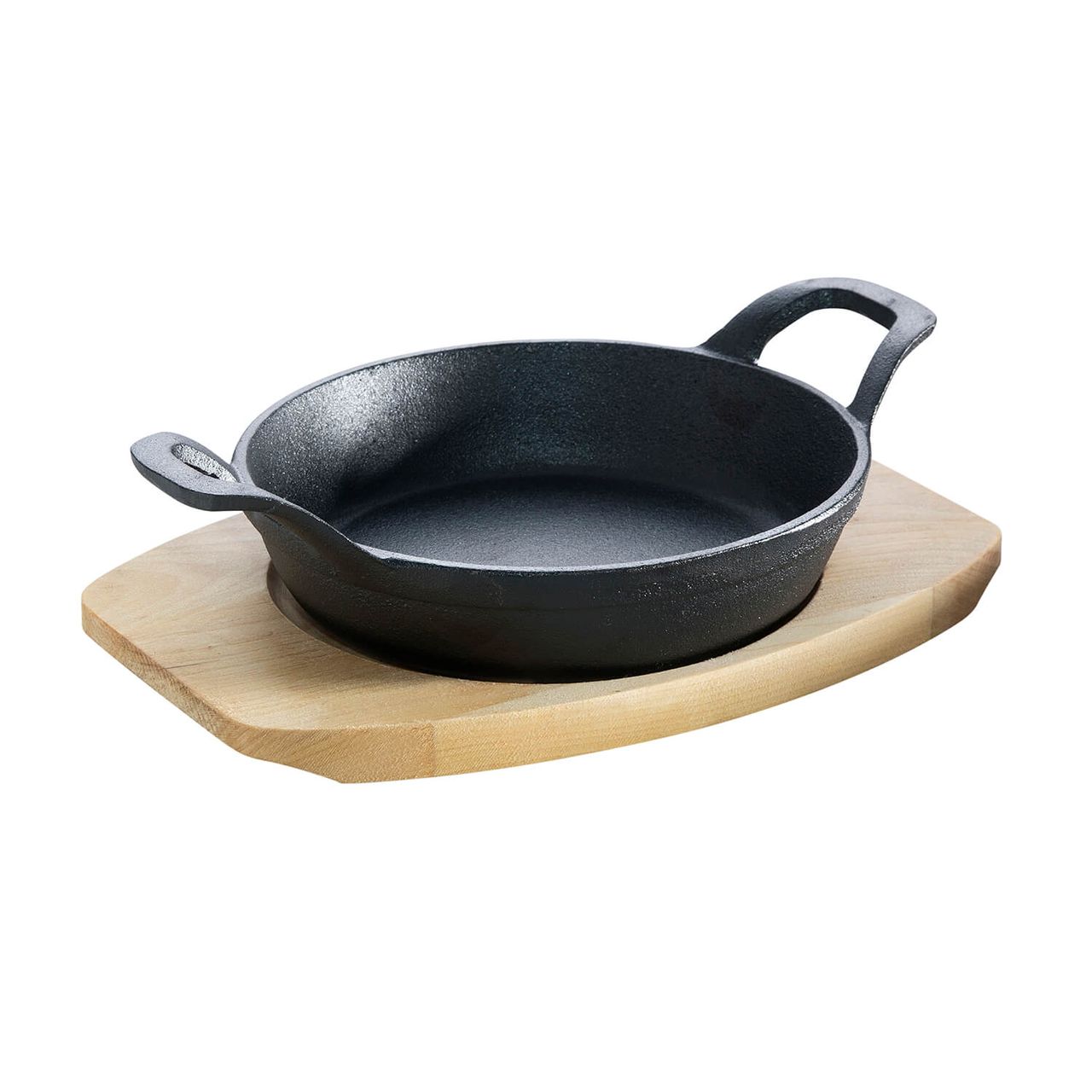 Allgrill Gusseisen-Minipfanne mit Stiel und Untersetzer 18cm schwarz