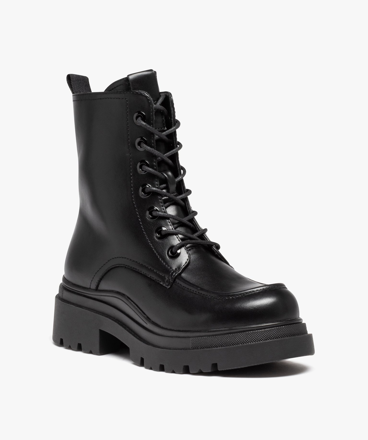 Boots doublés sur semelle crantée femme noir | GEMO