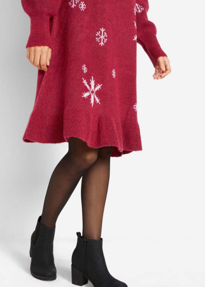 Strickkleid mit Schneeflocken