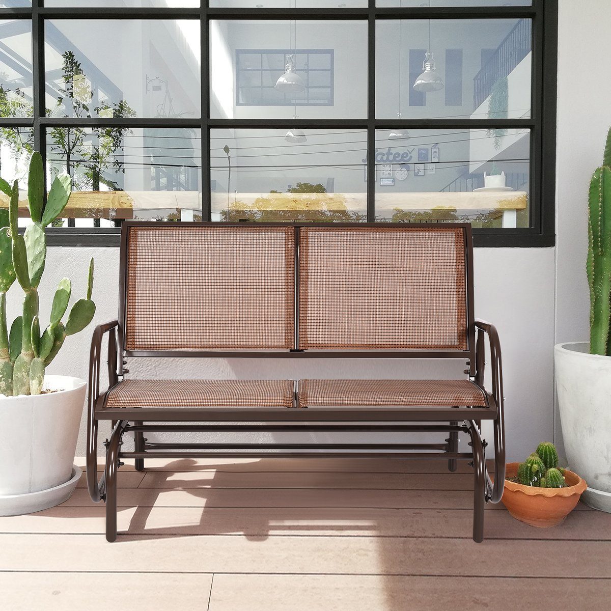 COSTWAY Schaukelstuhl, bis 180kg, 123x71x87cm, für Outdoor