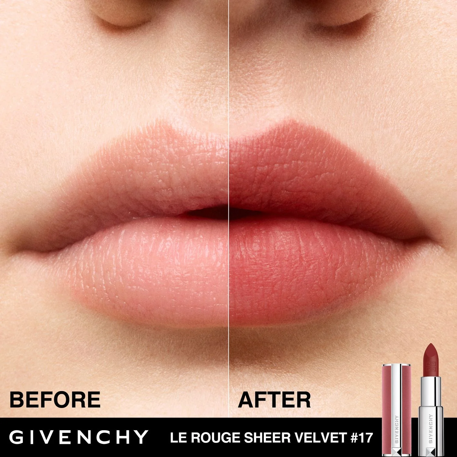 Le Rouge Sheer Velvet Lips - Lápiz labial mate, Lápiz labial