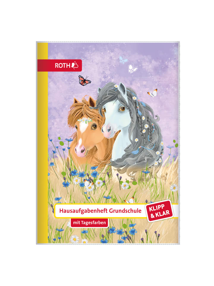 ROTH Klipp&Klar Grundschulaufgabenhefte, Blumenpferde in Bunt günstig kaufen onesize