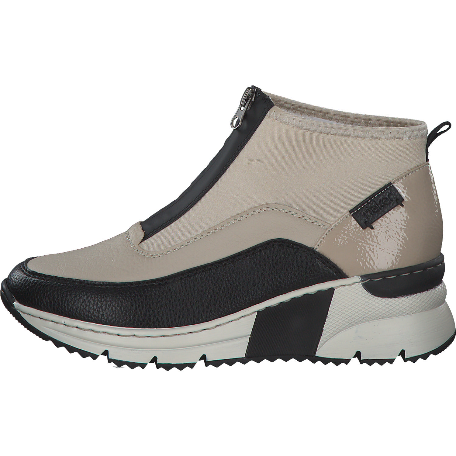 Rieker N6352, Stiefeletten, Damen, Schwarz/Weiss