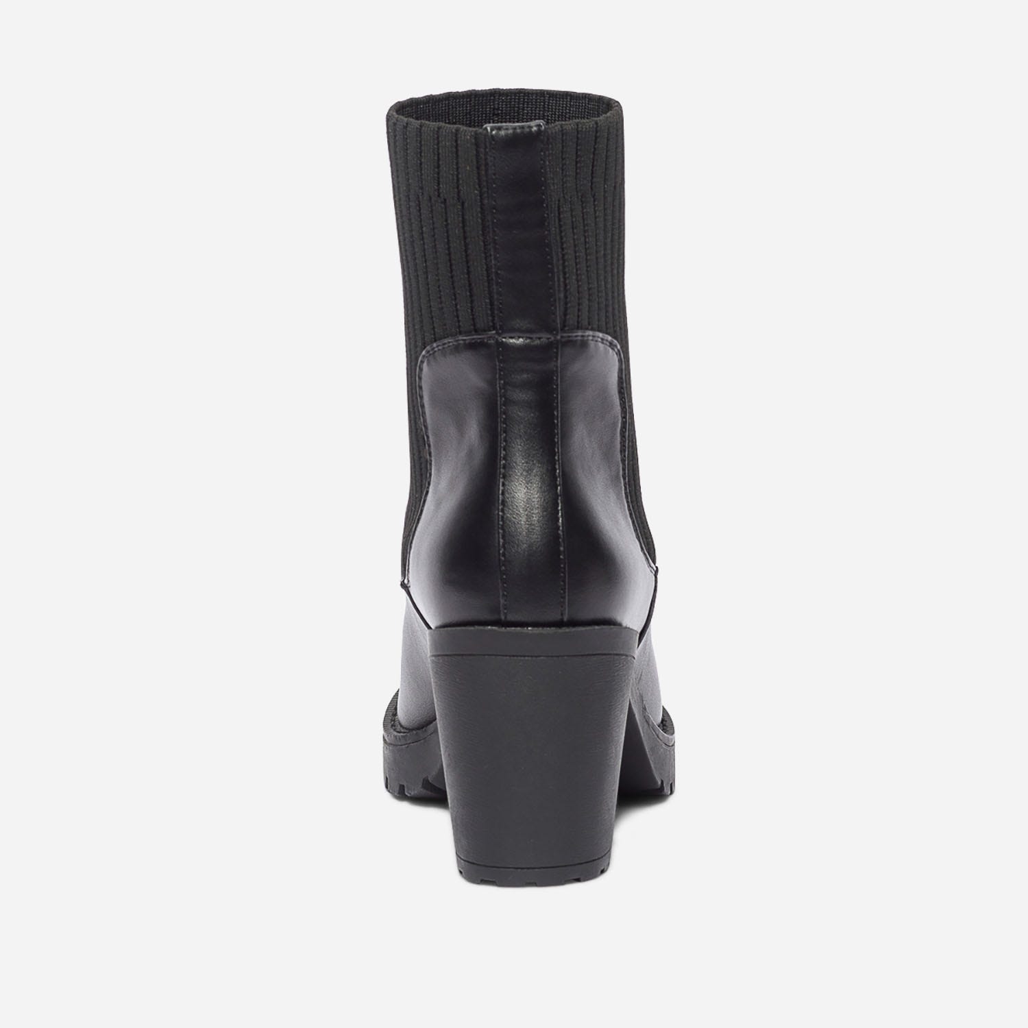 Boots TEXTO noir avec tige textile côtelé