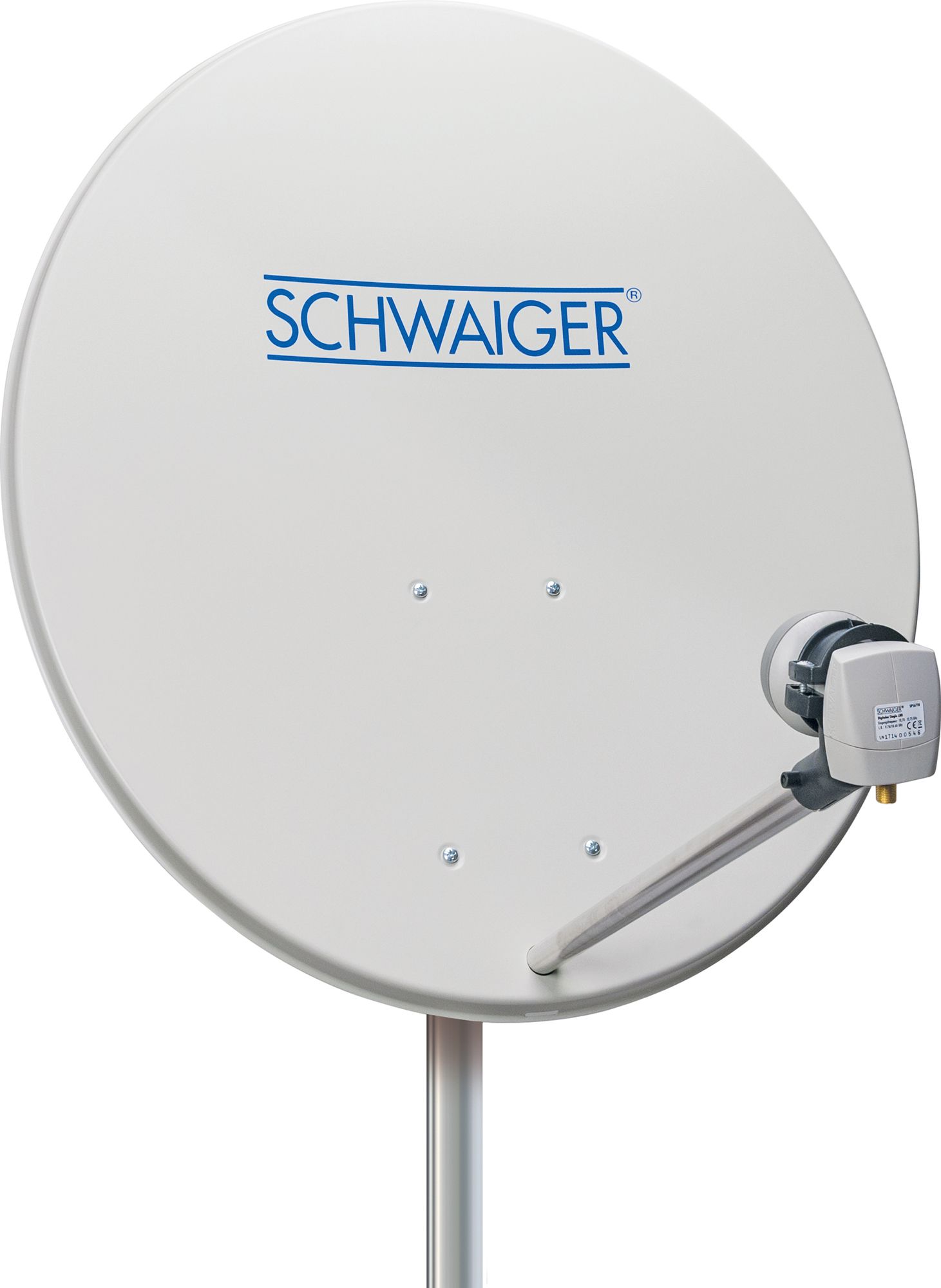 Schwaiger SPI993 hellgrauer 80 cm SAT Set mit LNB