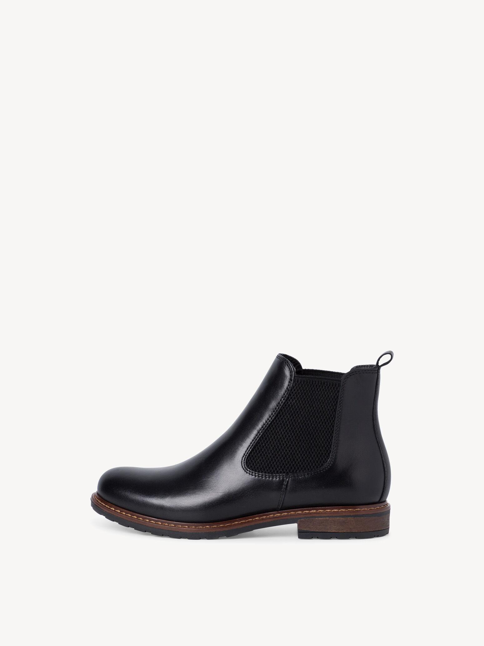 Bottine Chelsea en cuir - noir