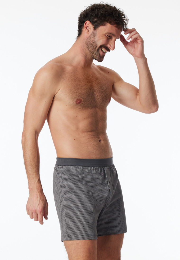 Boxershorts Organic Cotton gemustert anthrazit - Comfort Fit