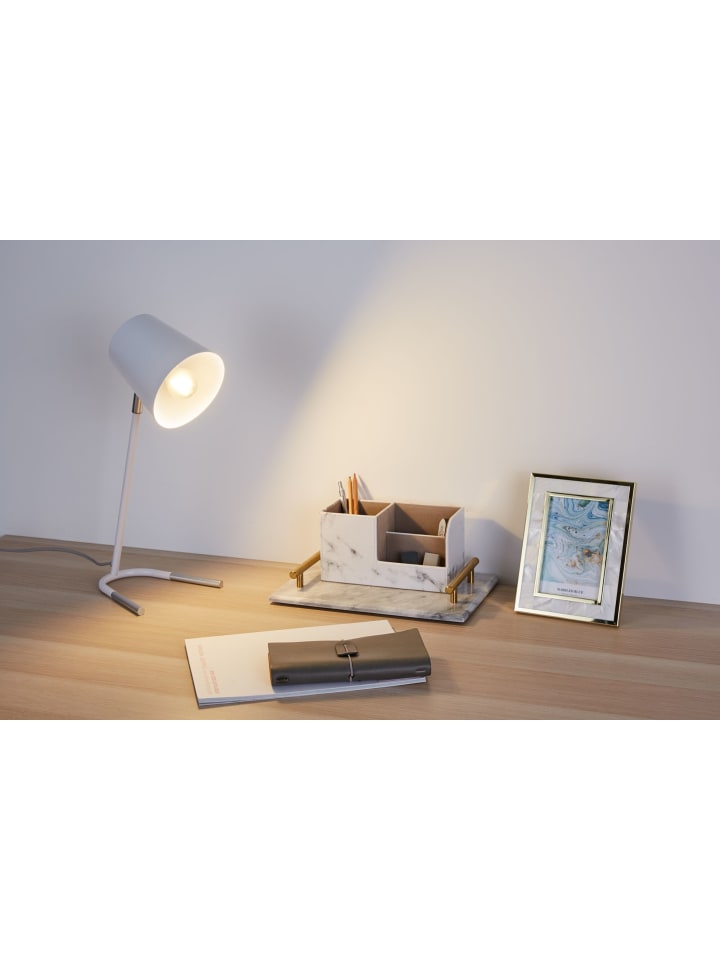 Pauleen True Ally Schreibtischleuchte max20W E14 Weiß/Silber günstig kaufen onesize