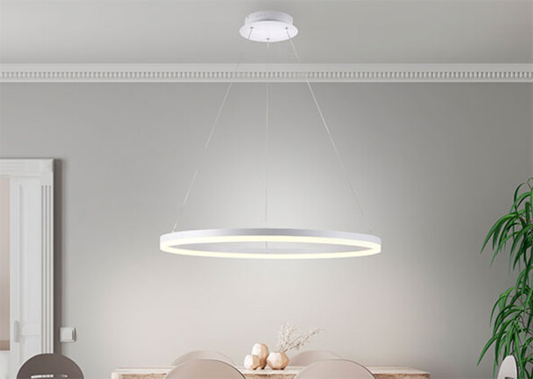 LED-Pendelleuchte Titus, Ø 80 cm, weiß