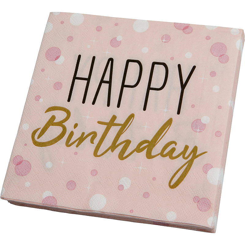 Vie Eco Servietter 20-pk 33x33 cm Happy Birthday