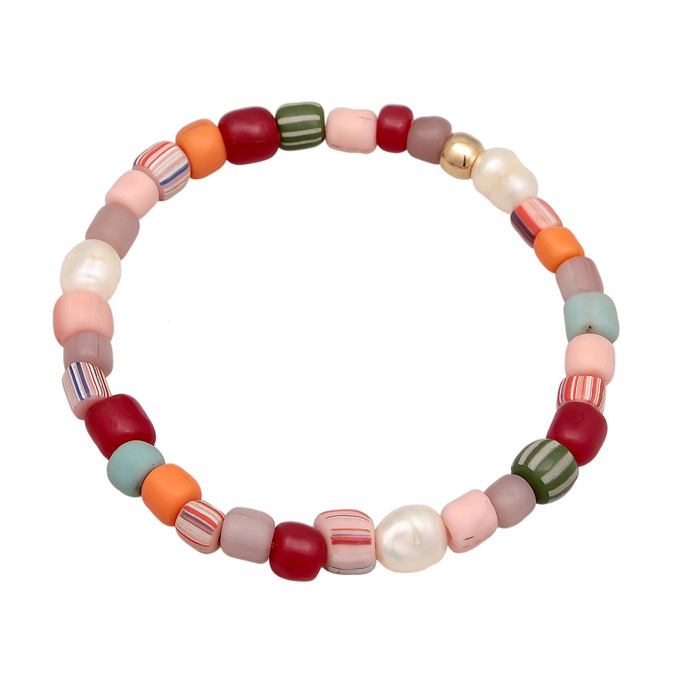 Elli Elli Bracelet Femmes Perles de verre multicolores avec Perles de culture d'eau do Bracelet