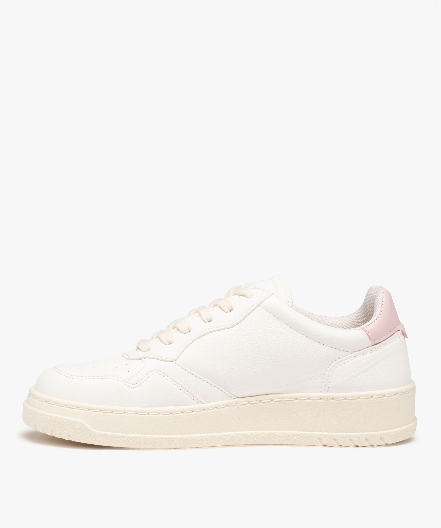 Baskets femme unies style rétro à semelle épaisse - Gémo... blanc | GEMO