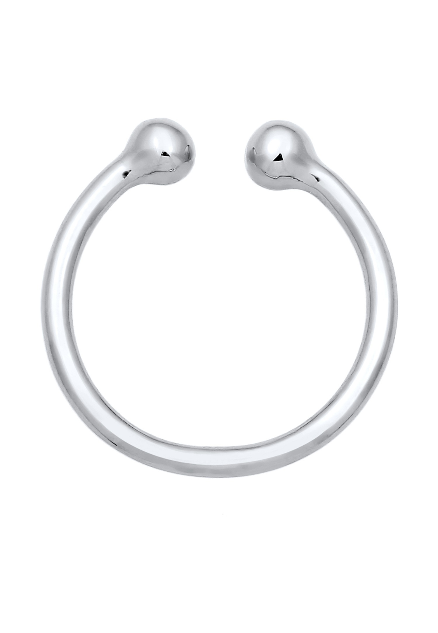 Anillo minimalista abierto para mujer Elli Ball - Plata de ley (925/1000)