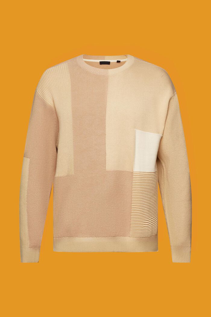 Rundhalspullover im Colorblocking-Design