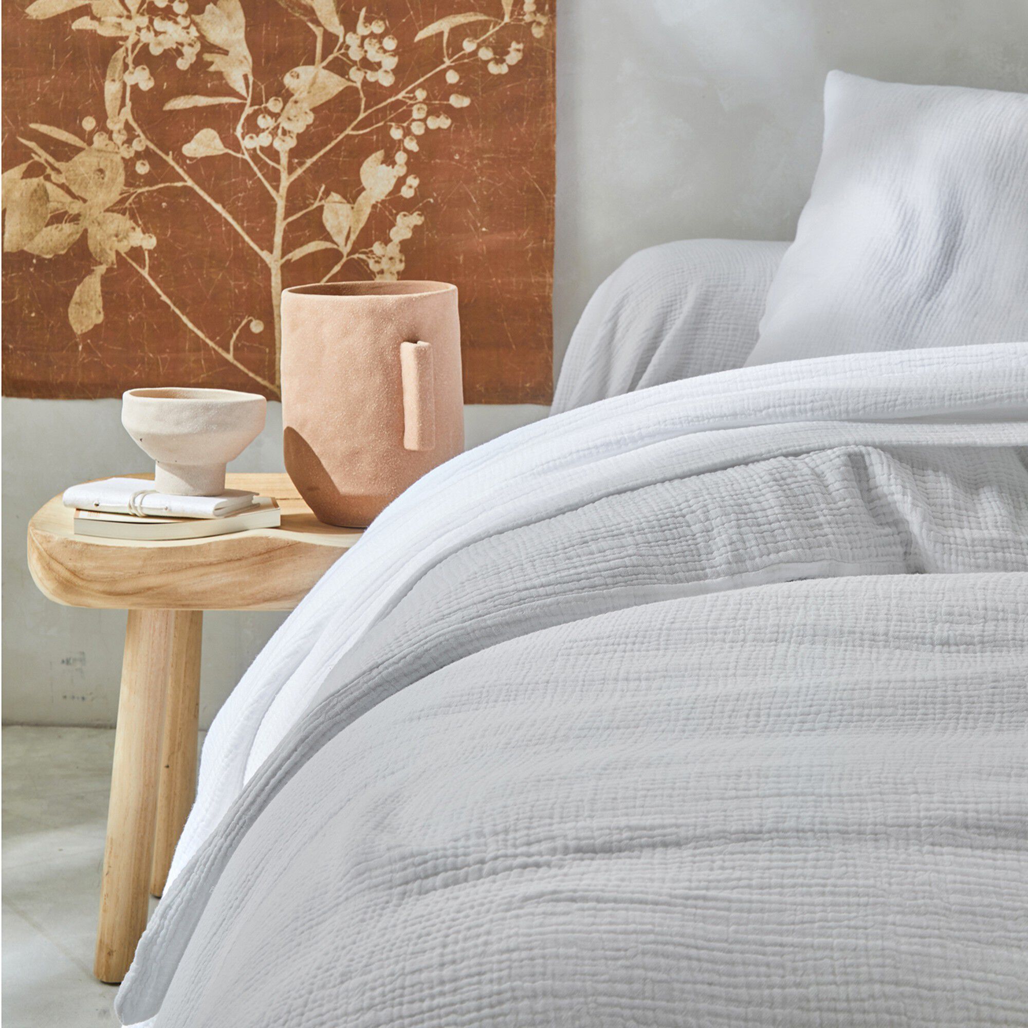 Linge de lit uni en triple gaze de coton