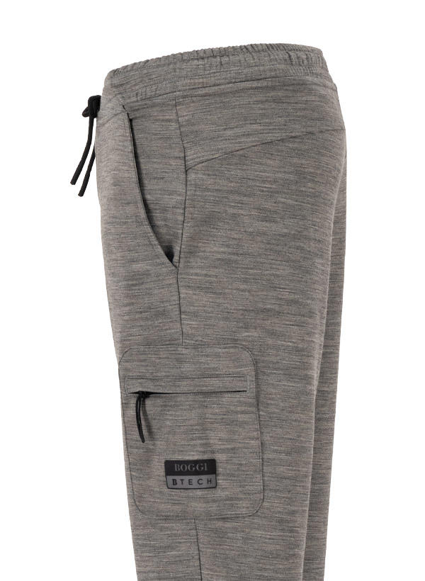 BOGGI MILANO, Sweatpants, Woll-Stretch, grau meliert