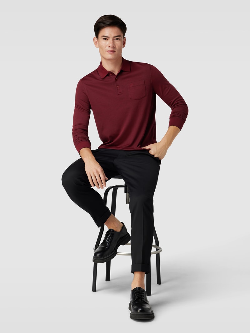 Poloshirt mit Brusttasche in rostrot