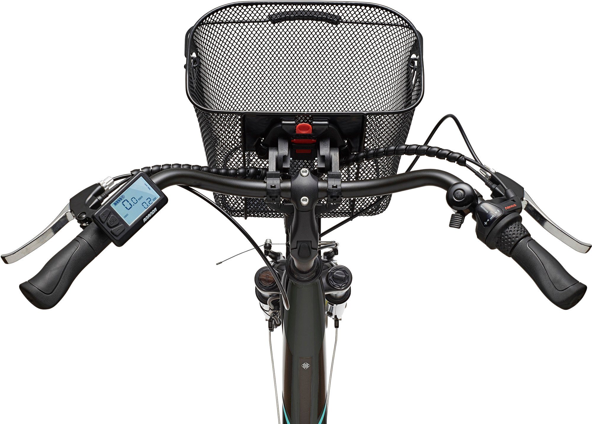 Telefunken E-Bike Multitalent RC830, 3 Gang Shimano Nexus Schaltwerk, Frontmotor, 374,4 Wh Akku, mit Fahrradkorb, ebike Damen