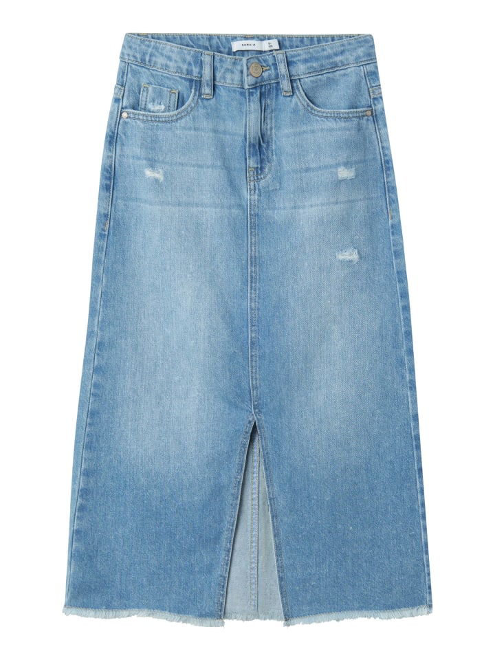 name it Jeansrock lang NKFKAT DNM LONG SKIRT 3724-BE in light blue denim günstig kaufen