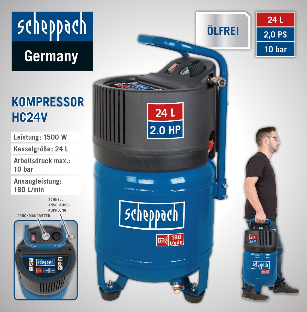 Scheppach Kompressor HC24V