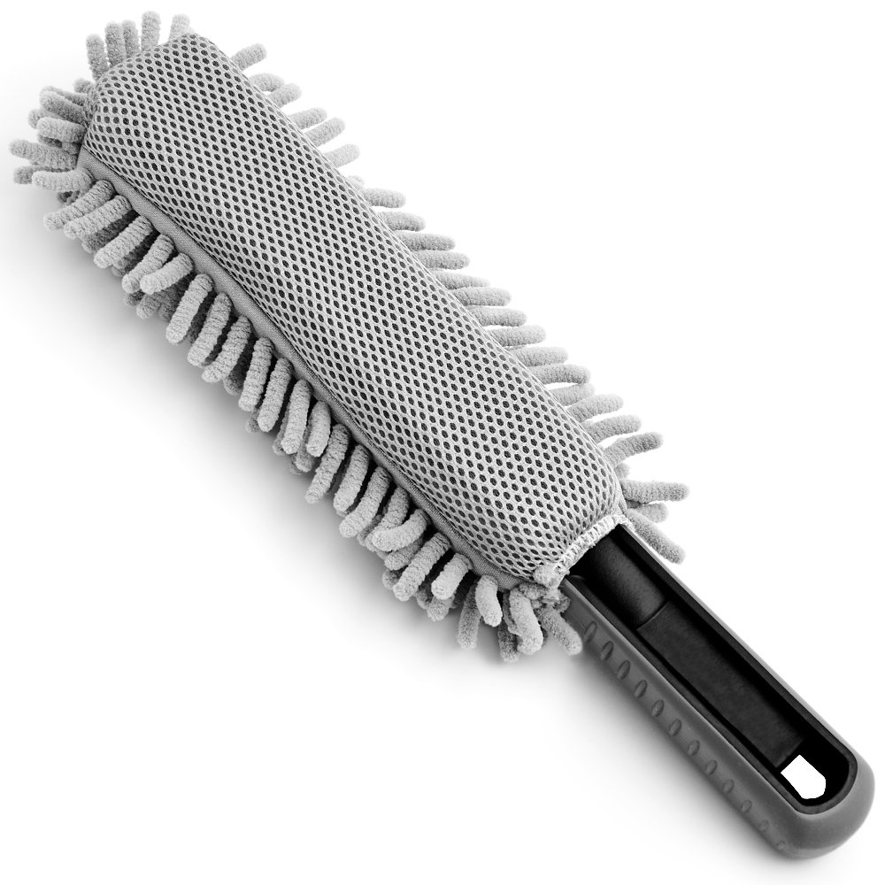 Casaria monzana® Felgen-Reinigungsbürste Grau Microfaser 34cm