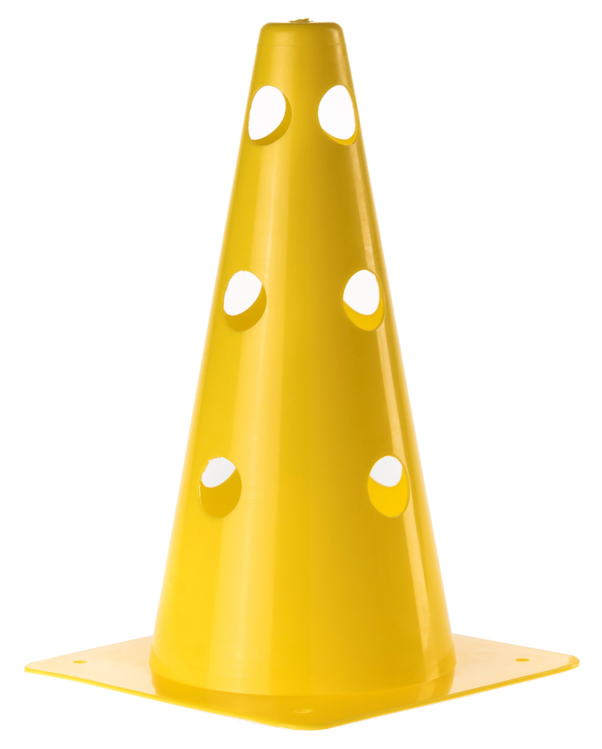 SPORTIKEL24 Markierungshütchen Loch-Markierkegel 30 cm Farbe Gelb