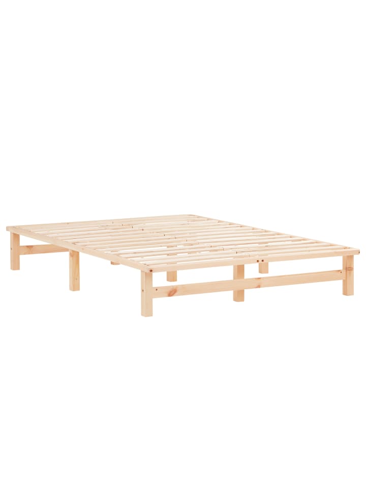 Homestyle4u Palettenbett 140x200 mit Lattenrost in Braun günstig kaufen