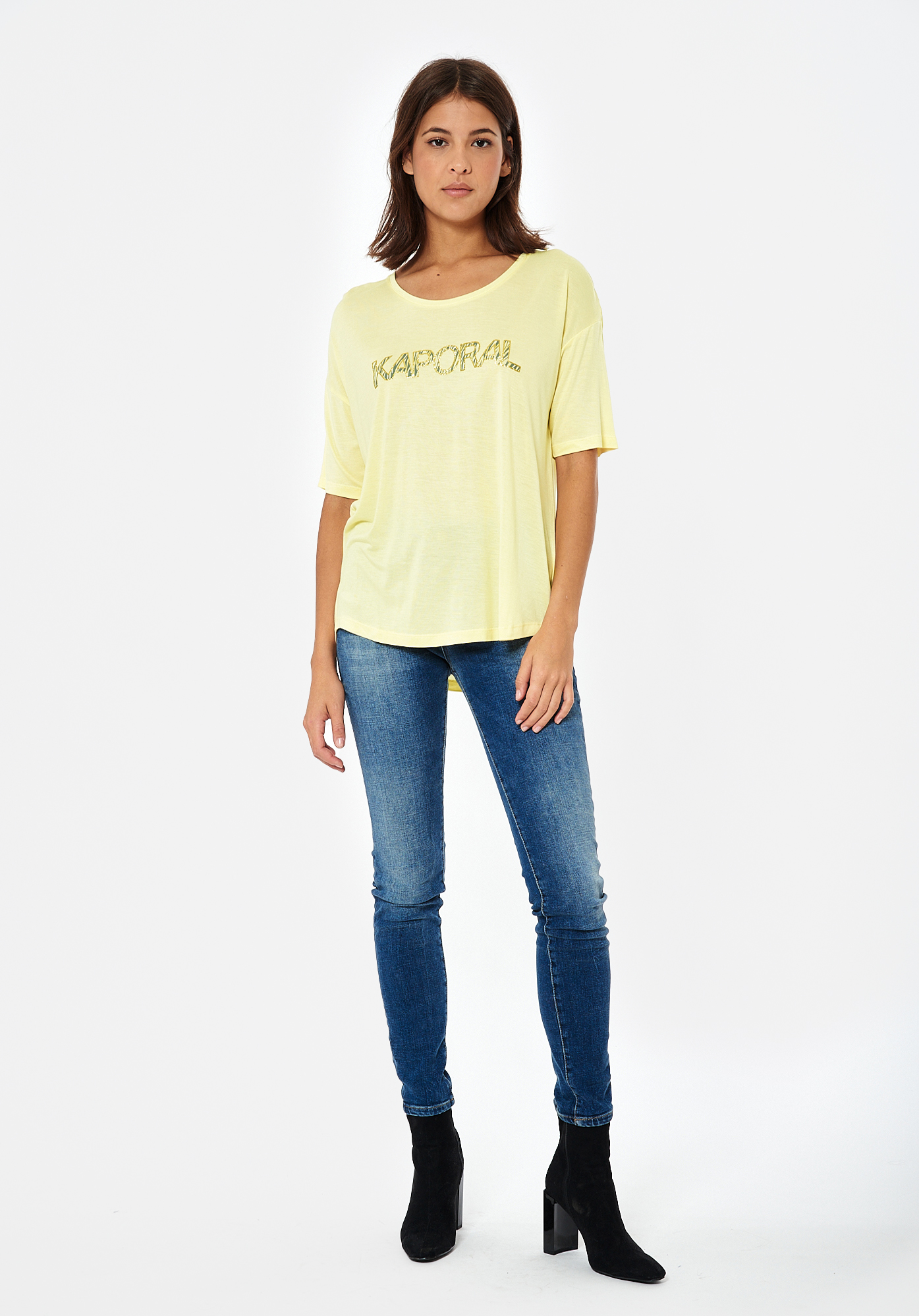 JOEL   T-shirt fin jaune Femme en 100% viscose bio