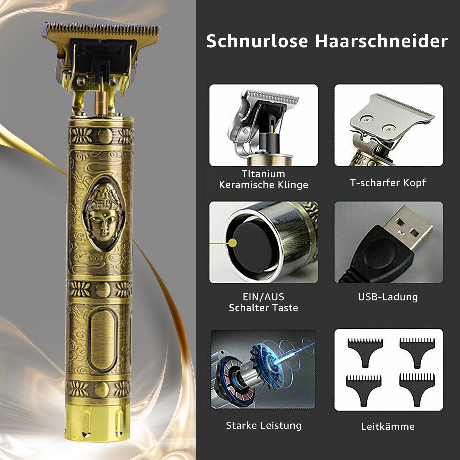 7Magic Haarschneider, Profi Haarschneidemaschine, Barttrimmer herren, 1200mAh