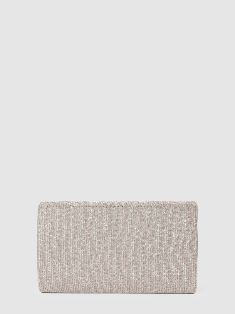 Clutch in schimmernder-Optik mit Raffungen in metallic beige