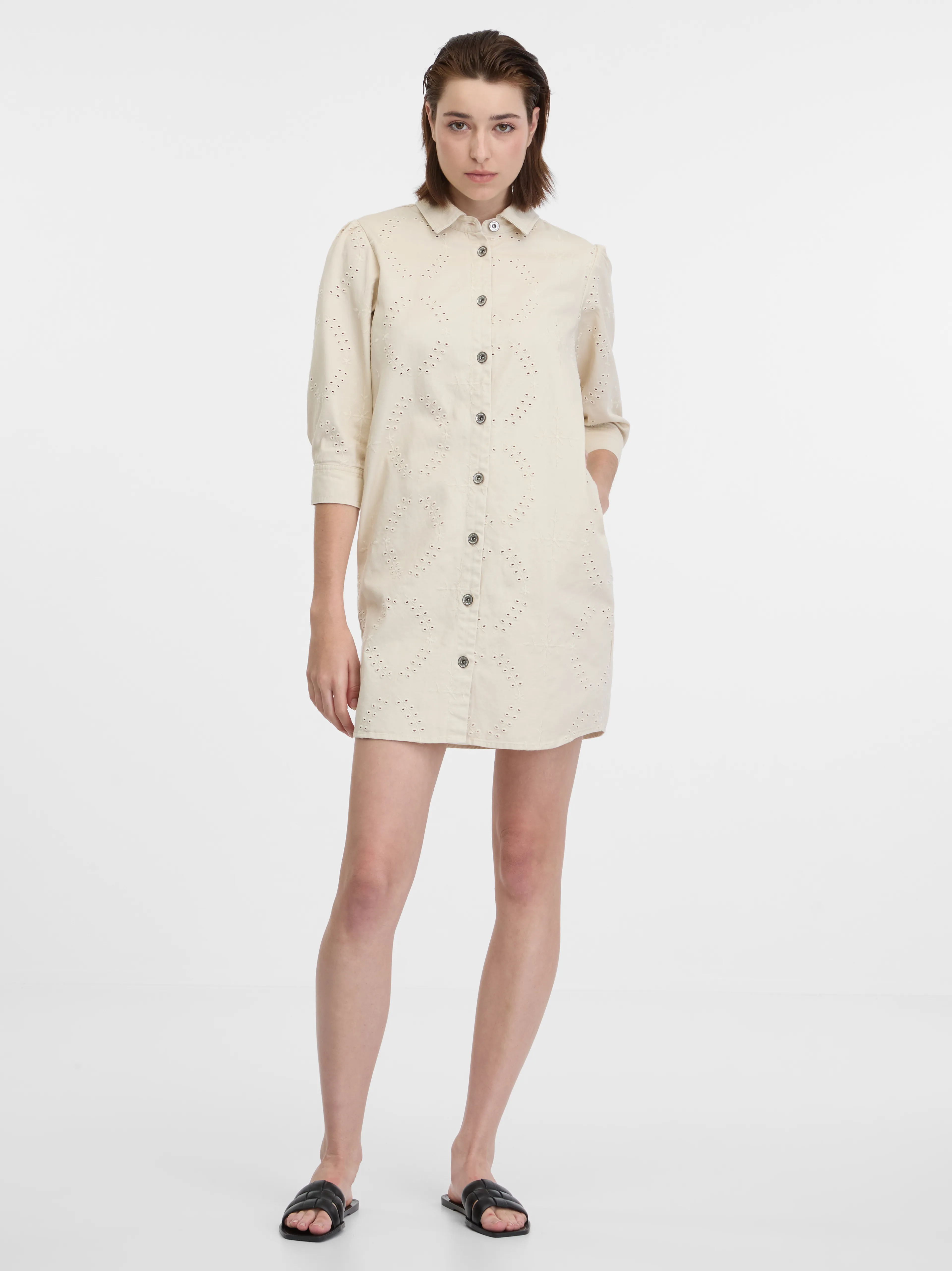 Beigefarbenes Damen-Denim-Kleid ORSAY