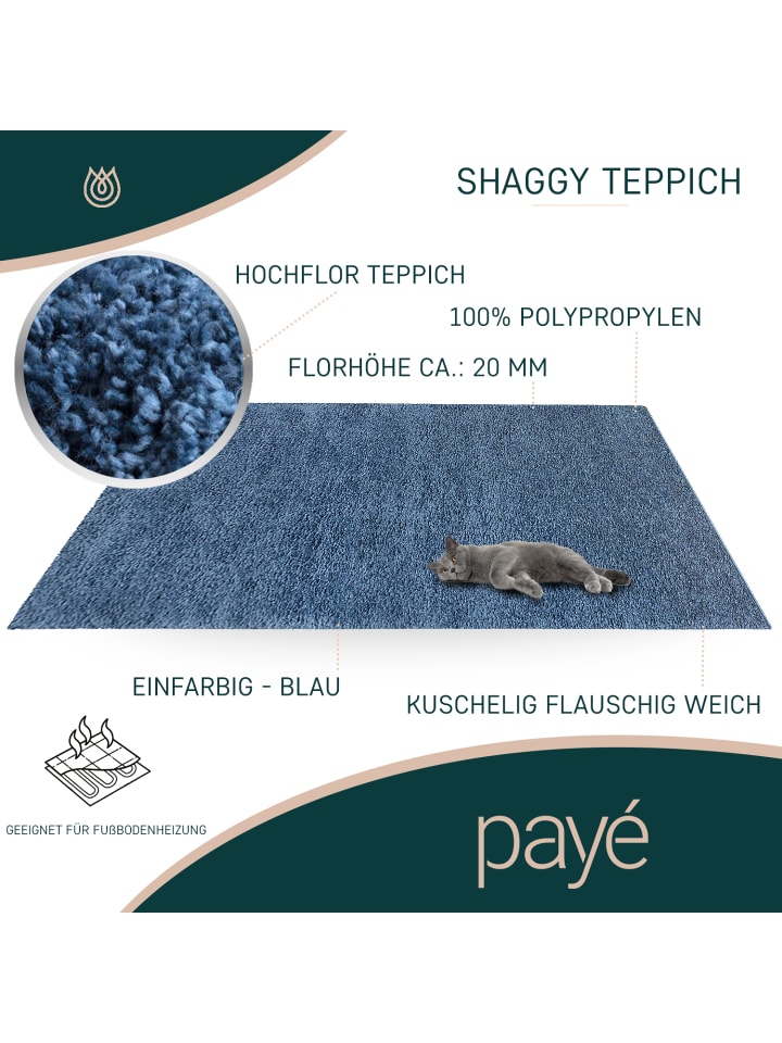 payé Teppich Hochflor Shaggy günstig kaufen