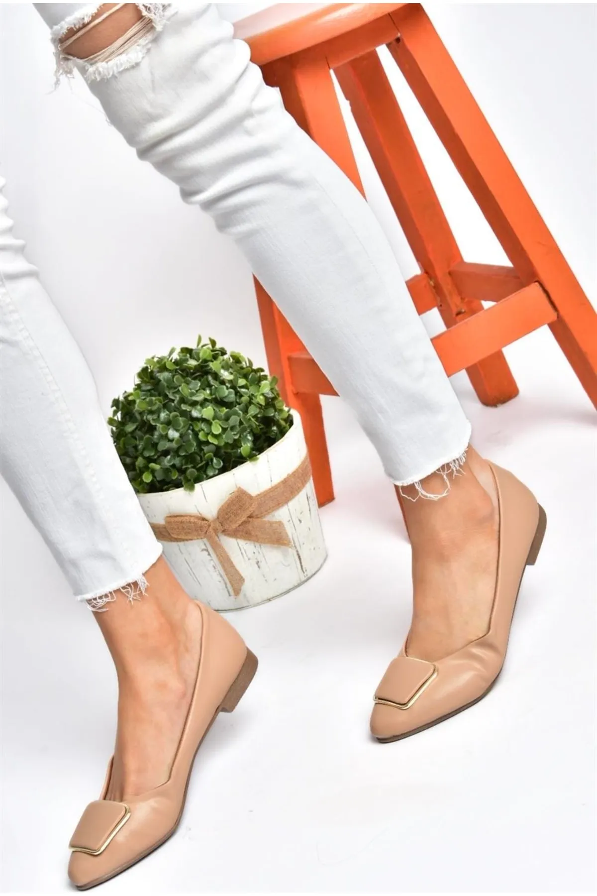 Fox Shoes  Ballerinas für Damen mit Lederschnallen-Accessoires