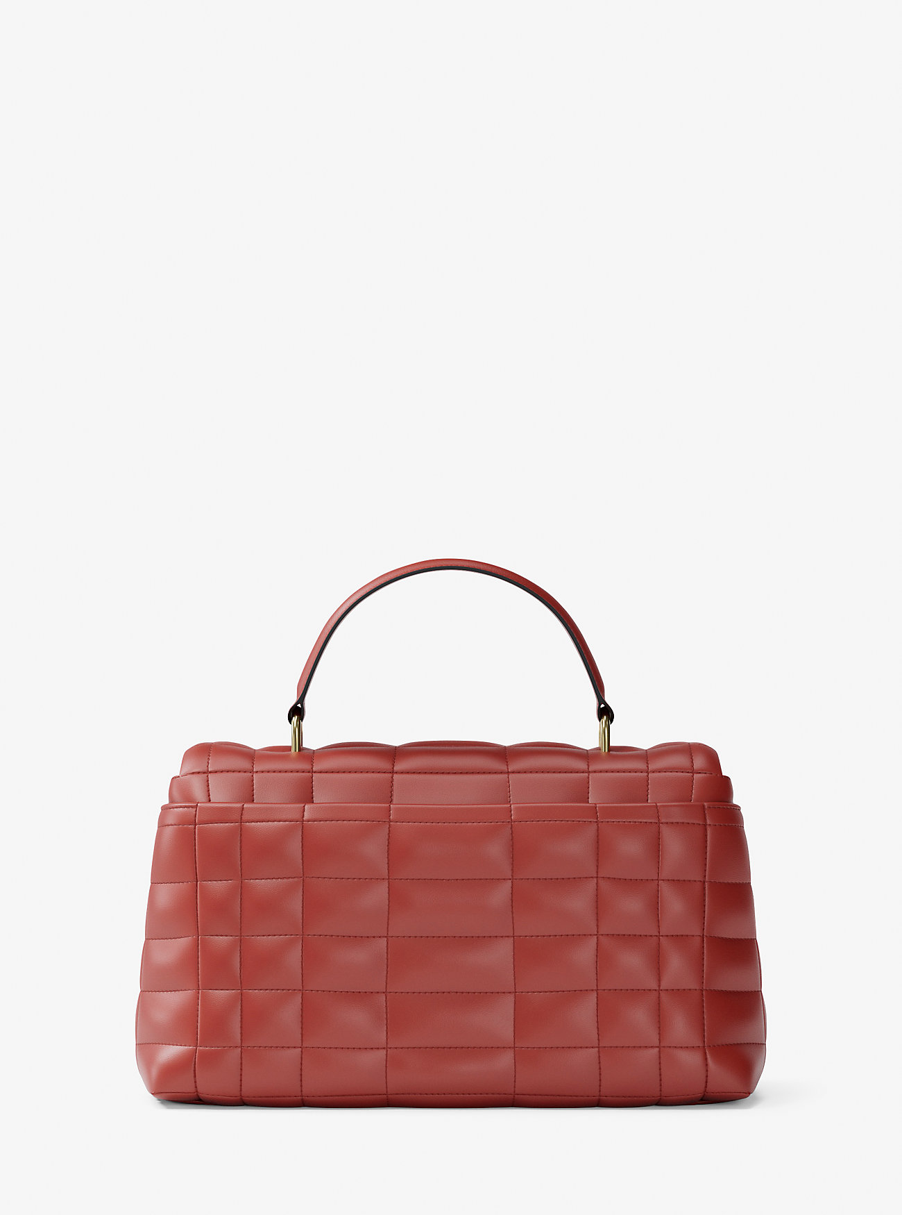 Tribeca Medium Quilted Leather Satchel - CRIMSON