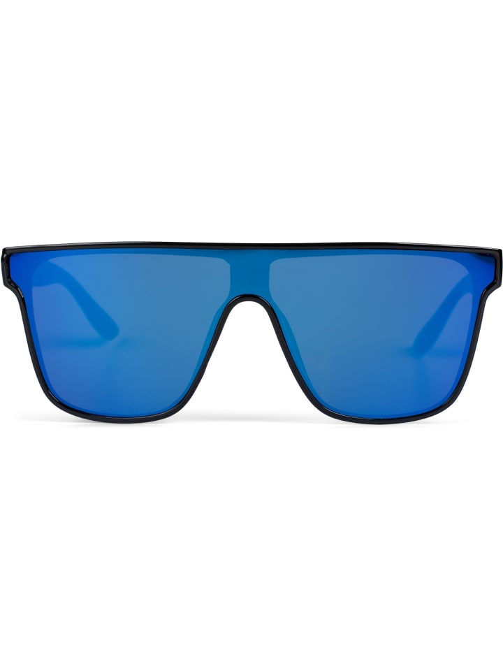 styleBREAKER Shield Sonnenbrille in Schwarz / Blau verspiegelt günstig kaufen onesize