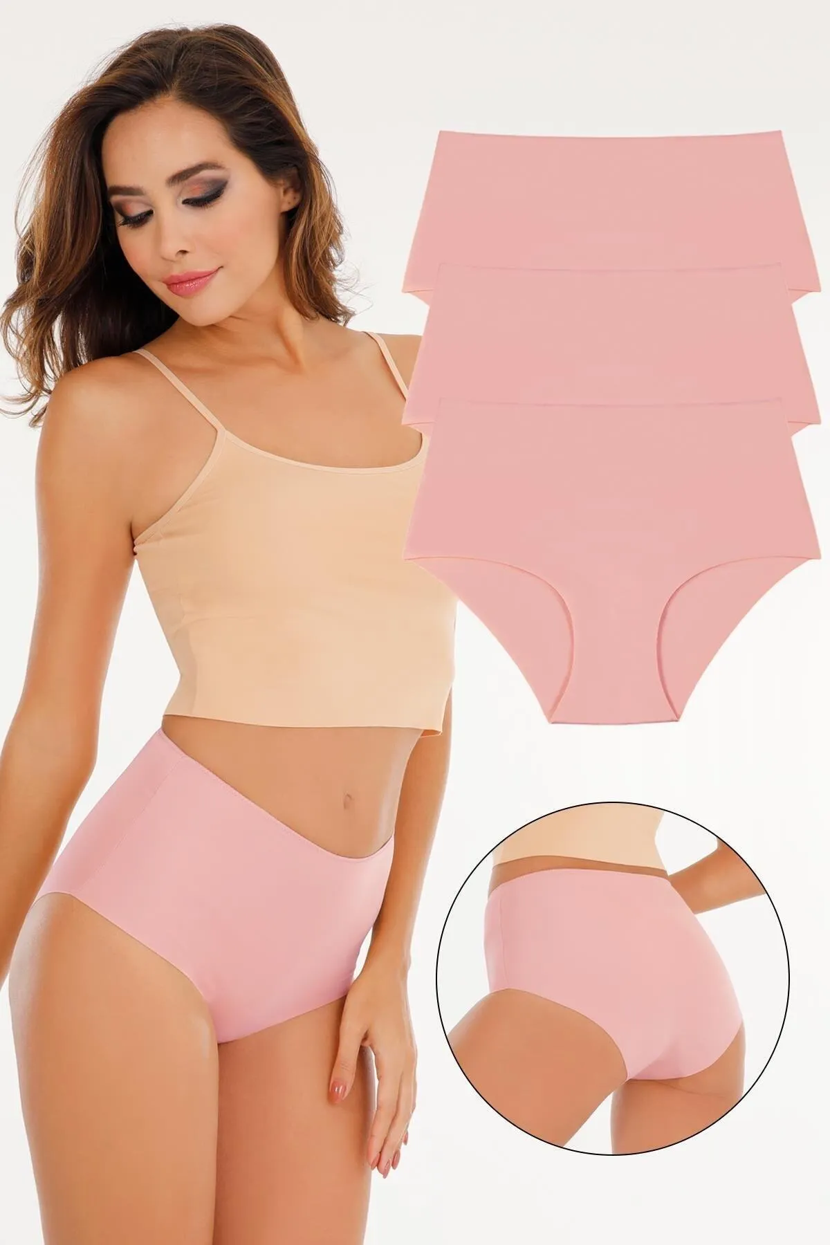 Sensu  Lasergeschnittene Höschen mit hoher Taille für Damen im 3er-Pack KTS2011
