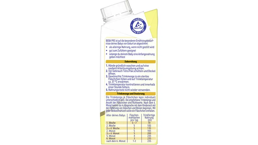 NESTLE BEBA PRE Anfangsmilch 200 ml