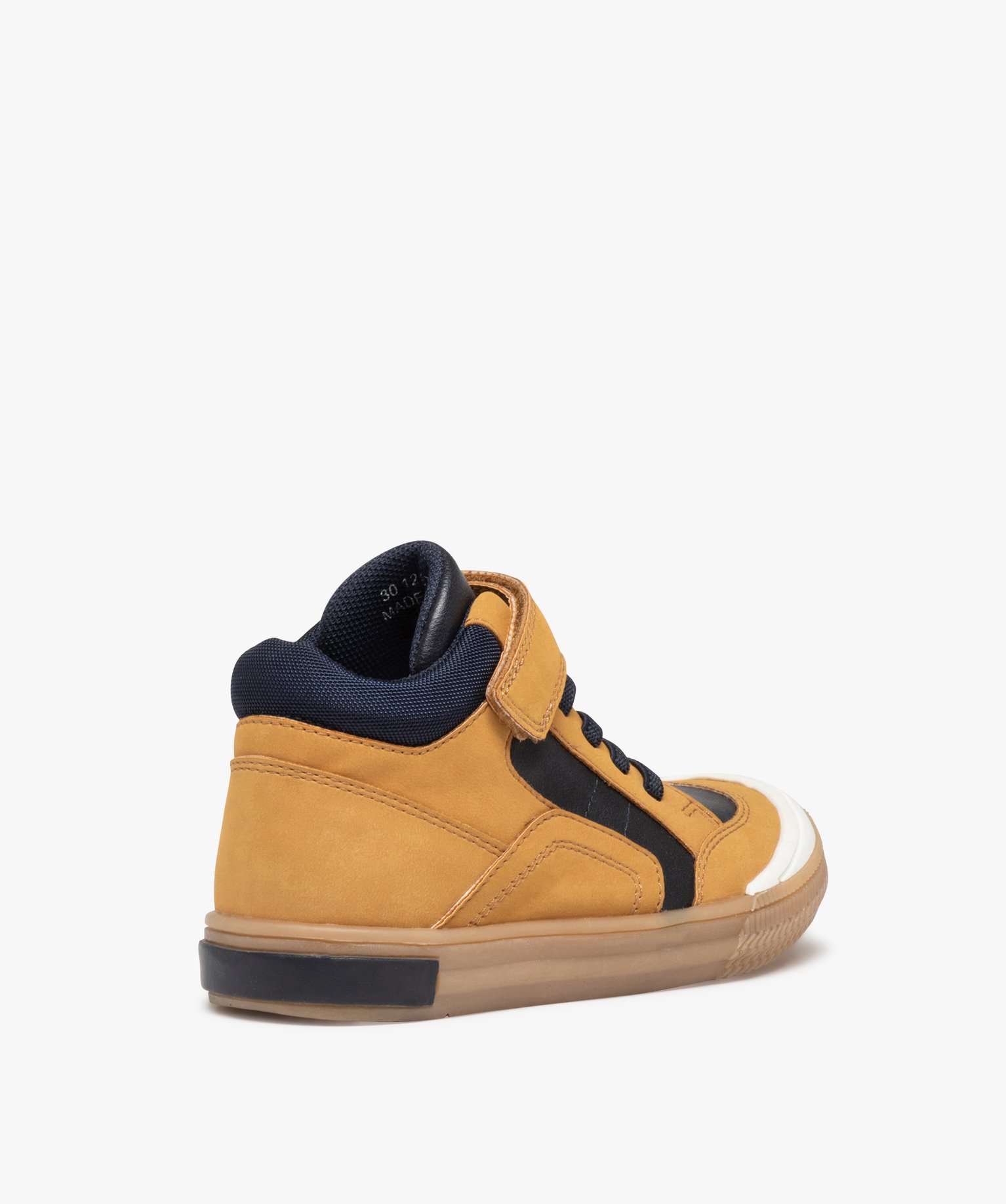 Baskets Garçon mid-cut bicolores à bout renforcé camel | GEMO