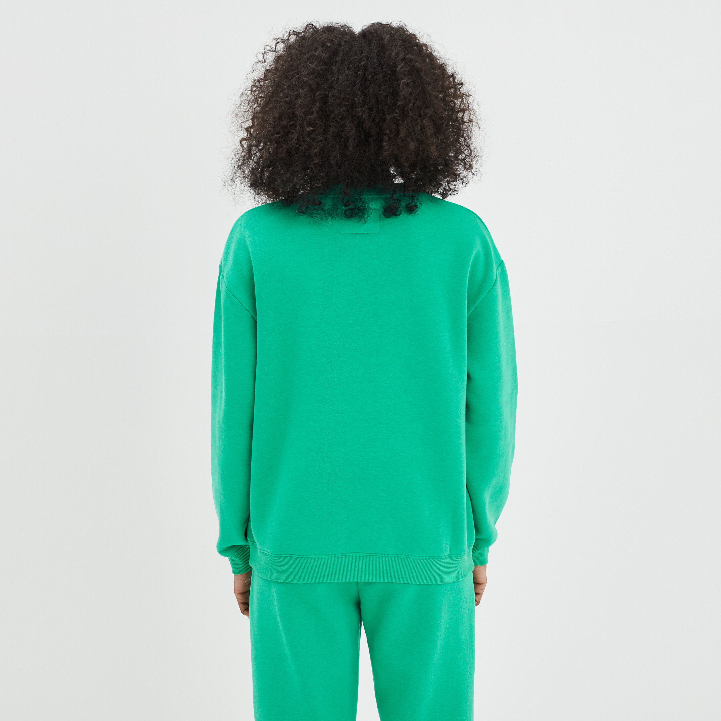 Sweat col rond manches longues Creeks vert femme | La Halle