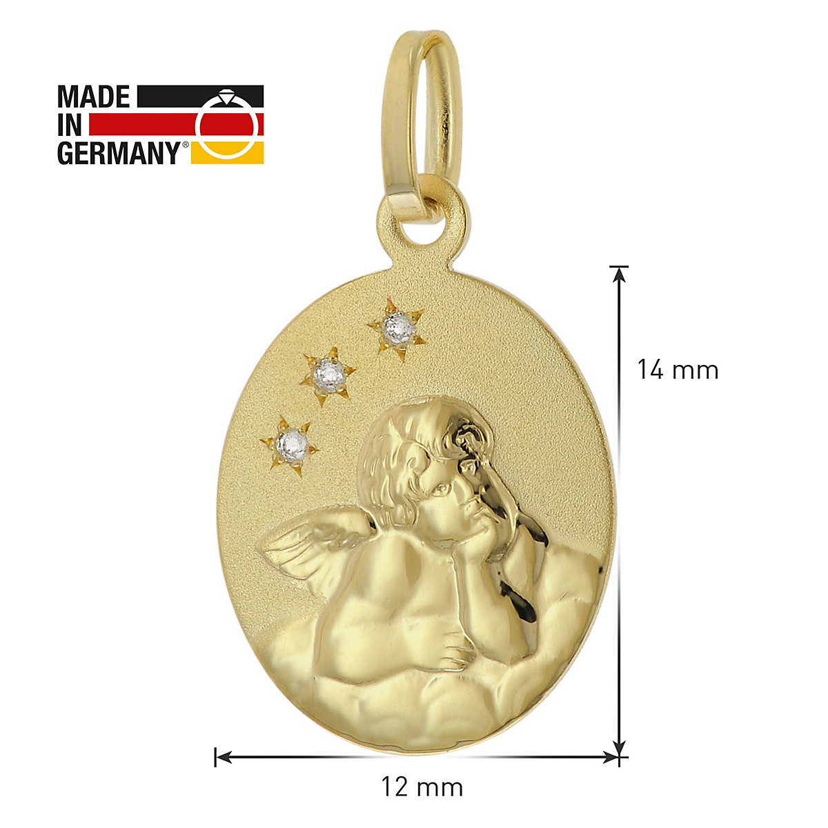 Kinder-Halskette mit Schutzengel-Anhänger Gold 333 (8 Karat) Halsketten