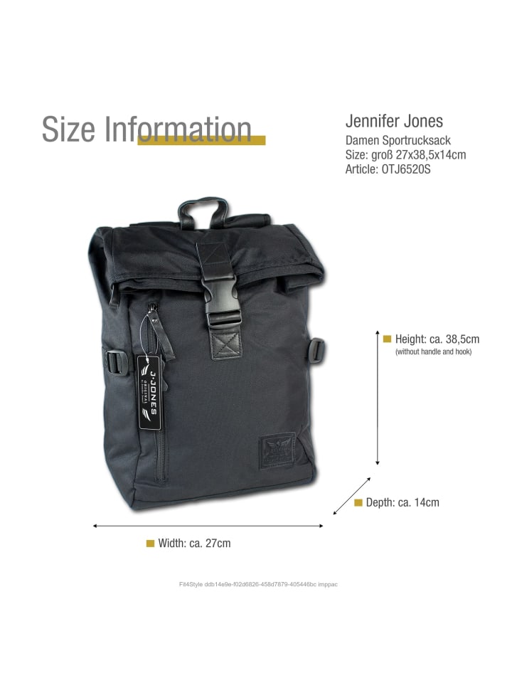 Jennifer Jones Sportrucksack Polyester ca. 27cm breit ca. 38,5cm hoch günstig kaufen onesize