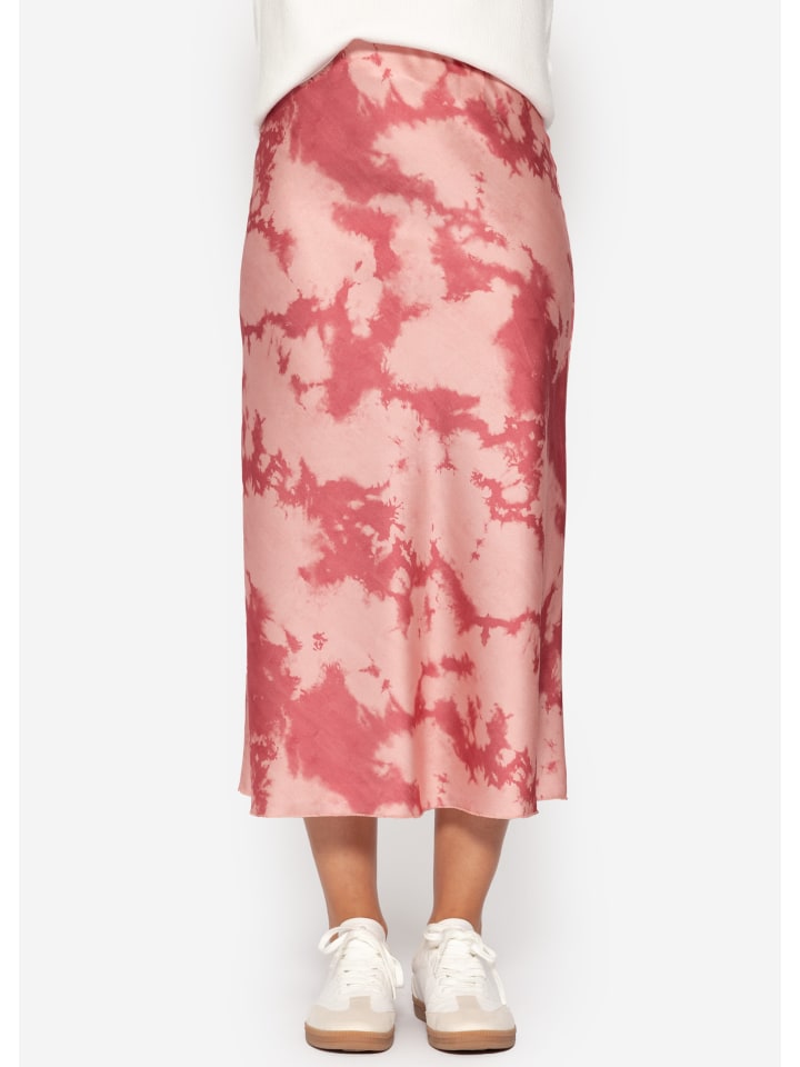 SASSYCLASSY Satinrock mit Batikdruck in Rosa günstig kaufen