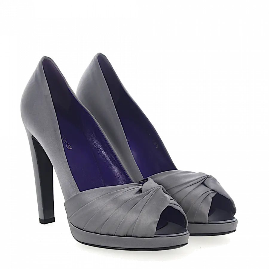 Sergio Rossi - Peeptoes Raffung grau - grau