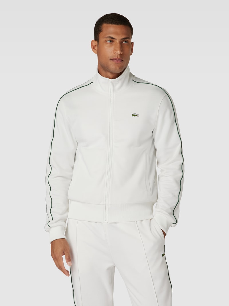 Sweatjacke mit Stehkragen in offwhite