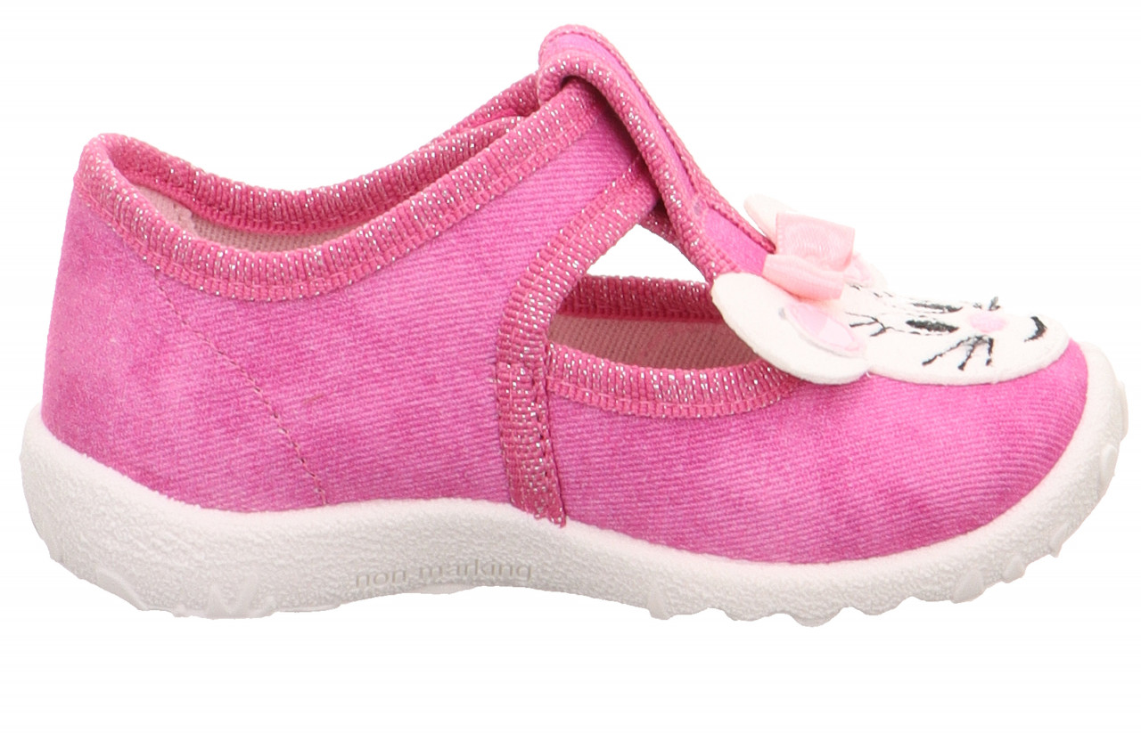 SPOTTY - Pink Hausschuh mit Klettverschluss