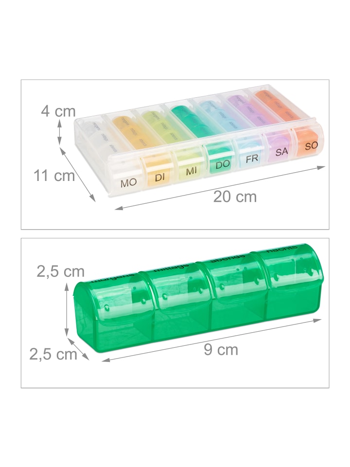 relaxdays Tablettenbox in Bunt günstig kaufen onesize