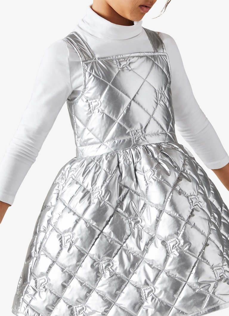 Rochie mini matlasată Reiss Senior cu finisaj metalic