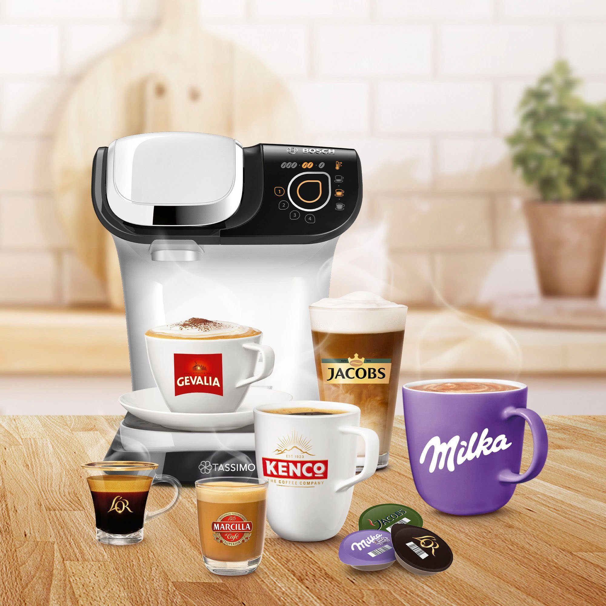 TASSIMO Kapselmaschine MY WAY 2 TAS6504, mit Wasserfilter, Personalisierung, einfache Zubereitung