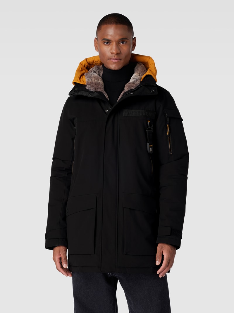 Parka mit verdecktem Reißverschluss Modell 'ICE PILOT 5.0' in schwarz